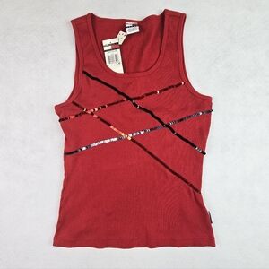Tommy Jeans Red Tank Top With Sequins Vintage